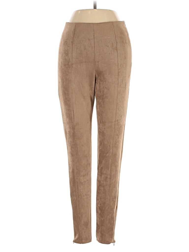 Pre-owned Zara Faux Leather Pants In Brown