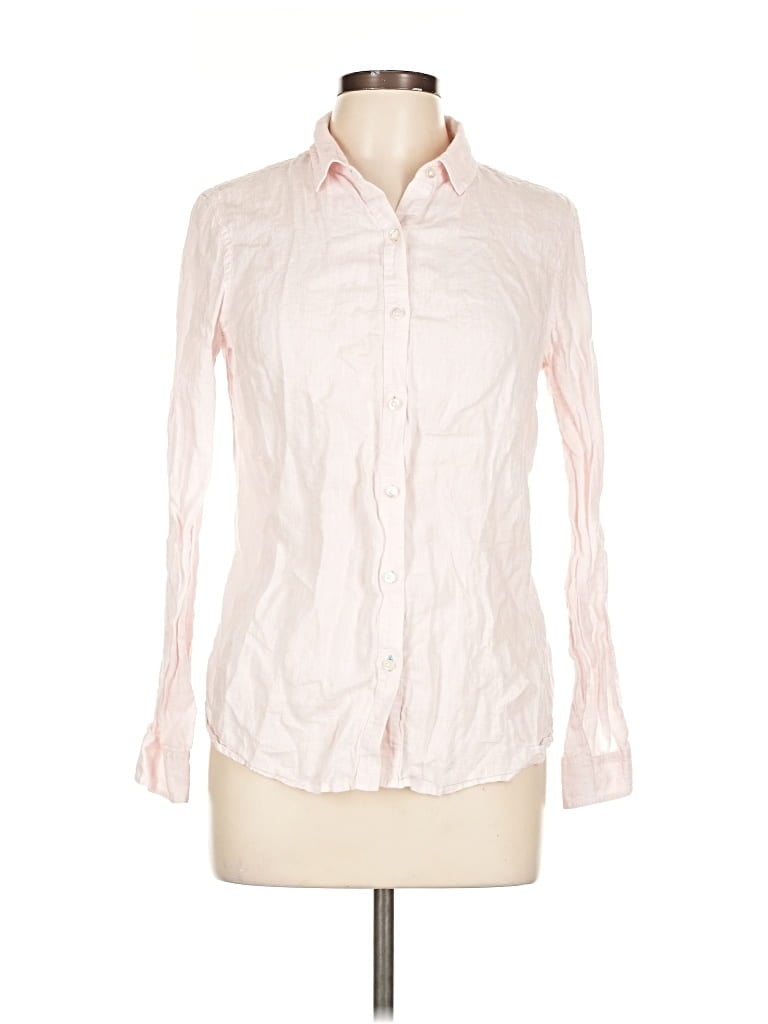 Pre-owned J. Mclaughlin Long Sleeve Button Down Shirt In White