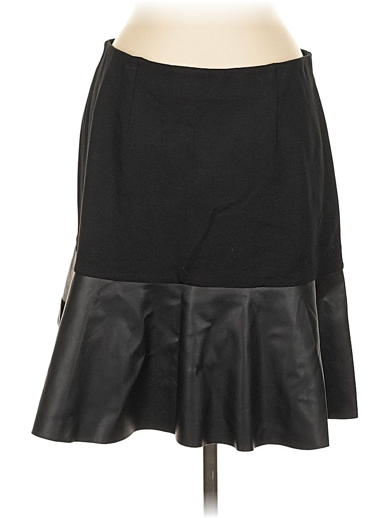 Pre-owned Cabi Faux Leather Skirt In Black