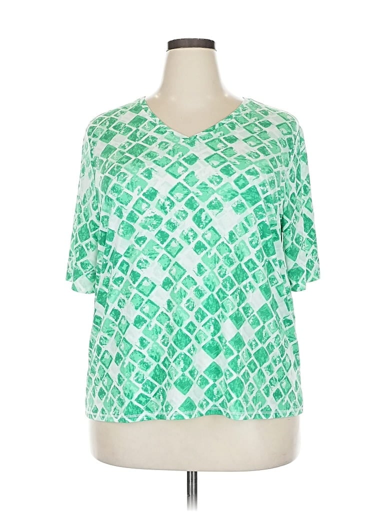 Click to view more detailed imagery on our partner's website Pre-owned Chico's Short Sleeve Blouse In Green
