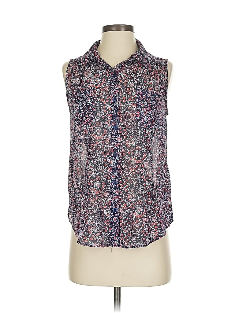 Pre-owned Ab Studio Sleeveless Blouse In Blue