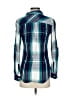 Rails 100% Rayon Plaid Teal Long Sleeve Button-Down Shirt Size XS - photo 2