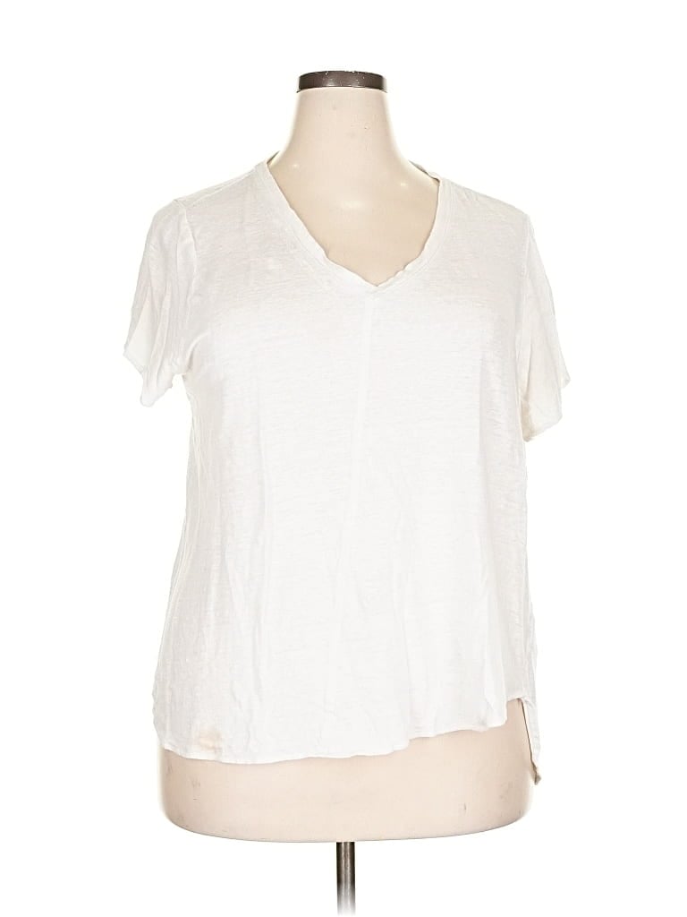 Pre-owned Tahari Short Sleeve T-shirt In White