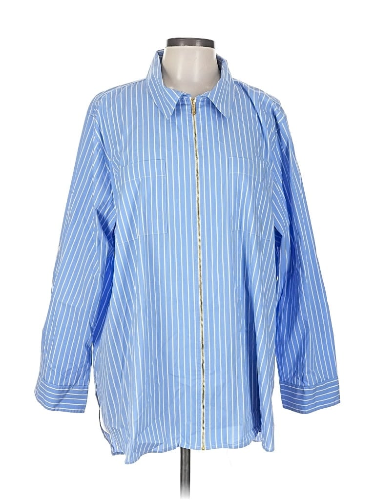 CALVIN KLEIN Pre-owned 3/4 Sleeve Button Down Shirt In Blue