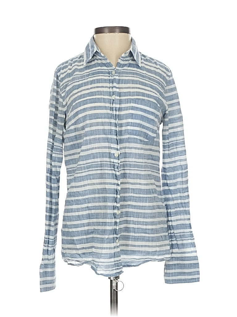 Pre-owned J.crew Factory Store Long Sleeve Button Down Shirt In Blue