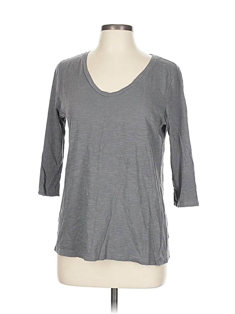 Pre-owned Ann Taylor Loft 3/4 Sleeve T-shirt In Gray