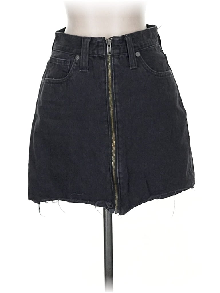 Pre-owned Madewell Denim Skirt In Black