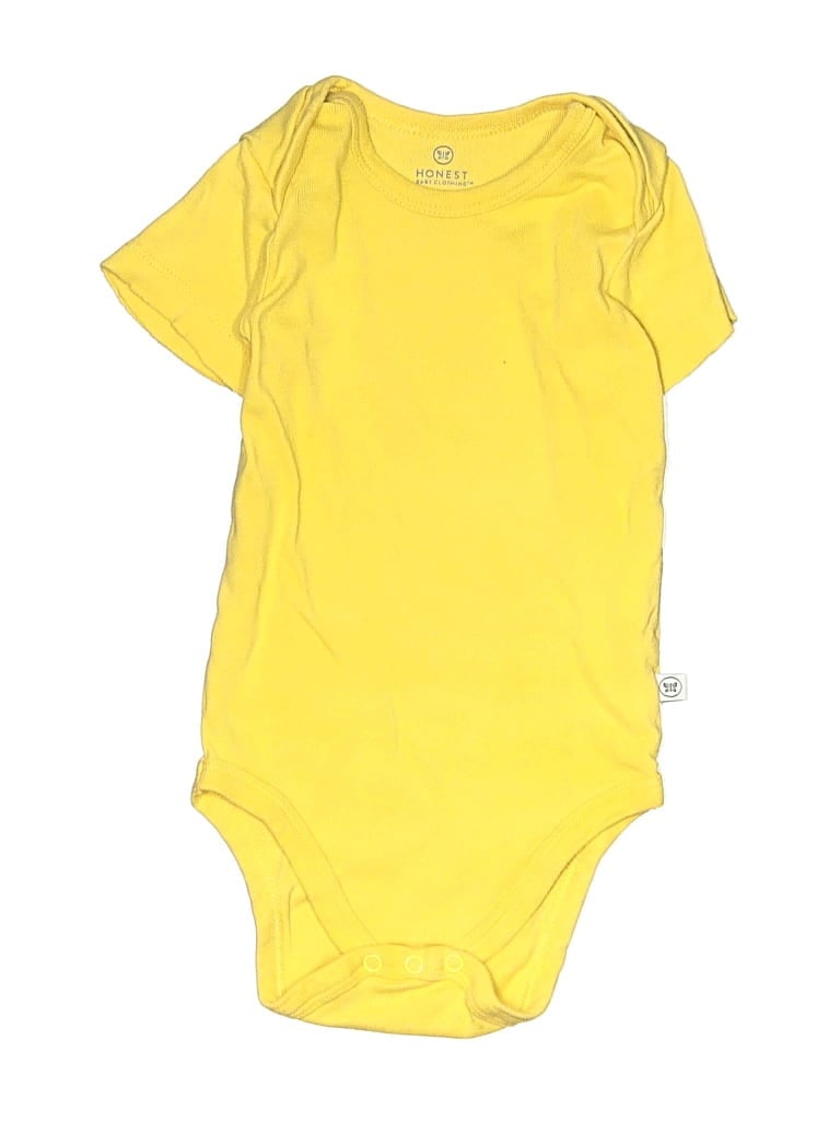 Pre-owned Honest Baby Clothing Babies' Short Sleeve Onesie In Yellow