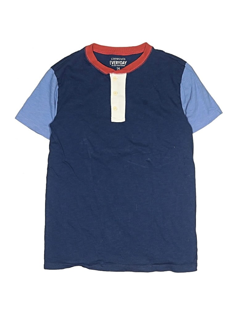 Pre-owned Crewcuts Kids' Short Sleeve Top Blue Tops