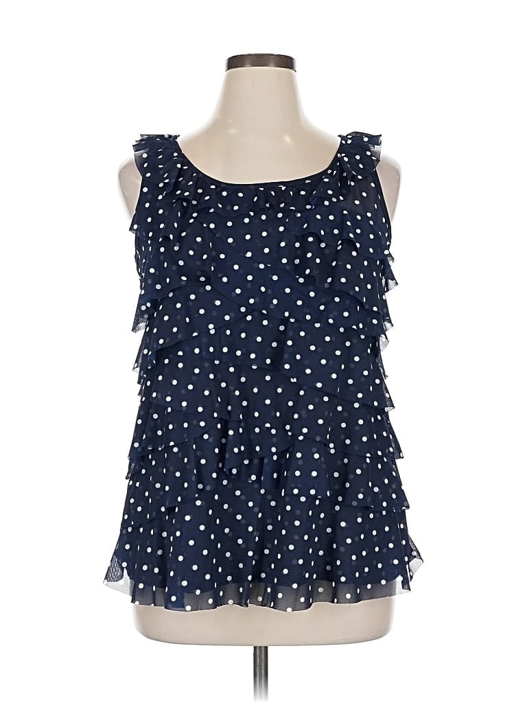 Pre-owned Roz & Ali Sleeveless Blouse In Blue