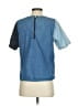 Won Hundred 100% Cotton Color Block Blue Short Sleeve Blouse Size 2 - photo 2