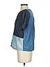Won Hundred 100% Cotton Color Block Blue Short Sleeve Blouse Size 2 - photo 5