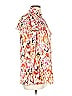 Unbranded 100% Polyester Orange White 3/4 Sleeve Blouse Size L - photo 4
