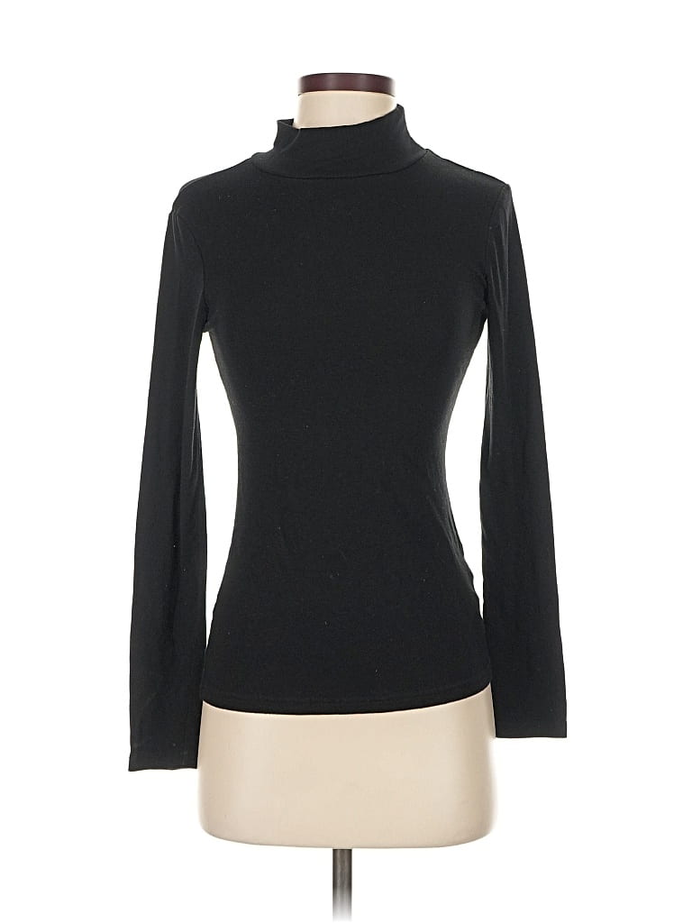 Pre-owned Mangopop Collection Long Sleeve Turtleneck In Black