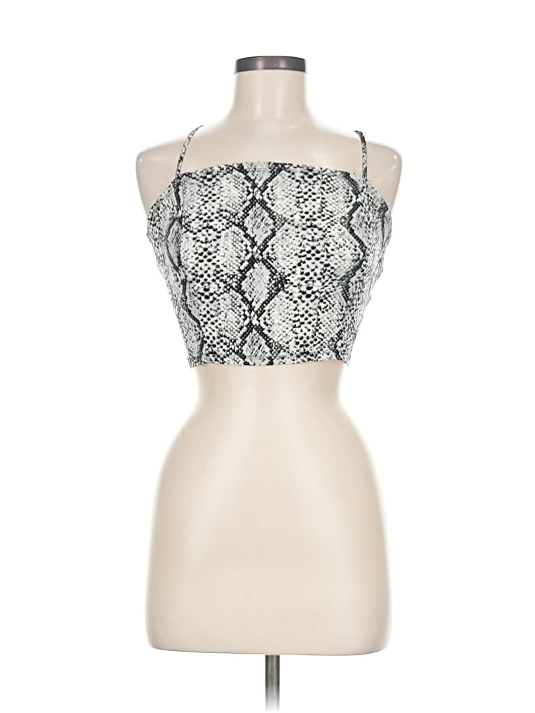 Pre-owned Garage Tank Top Silver Halter Neckline Tops