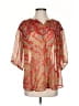 World Market 100% Polyester Red Short Sleeve Blouse Size Sm - Med - photo 1