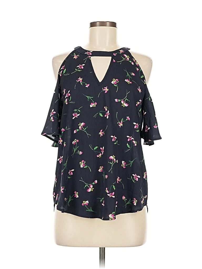Pre-owned Sienna Sky Short Sleeve Blouse In Black