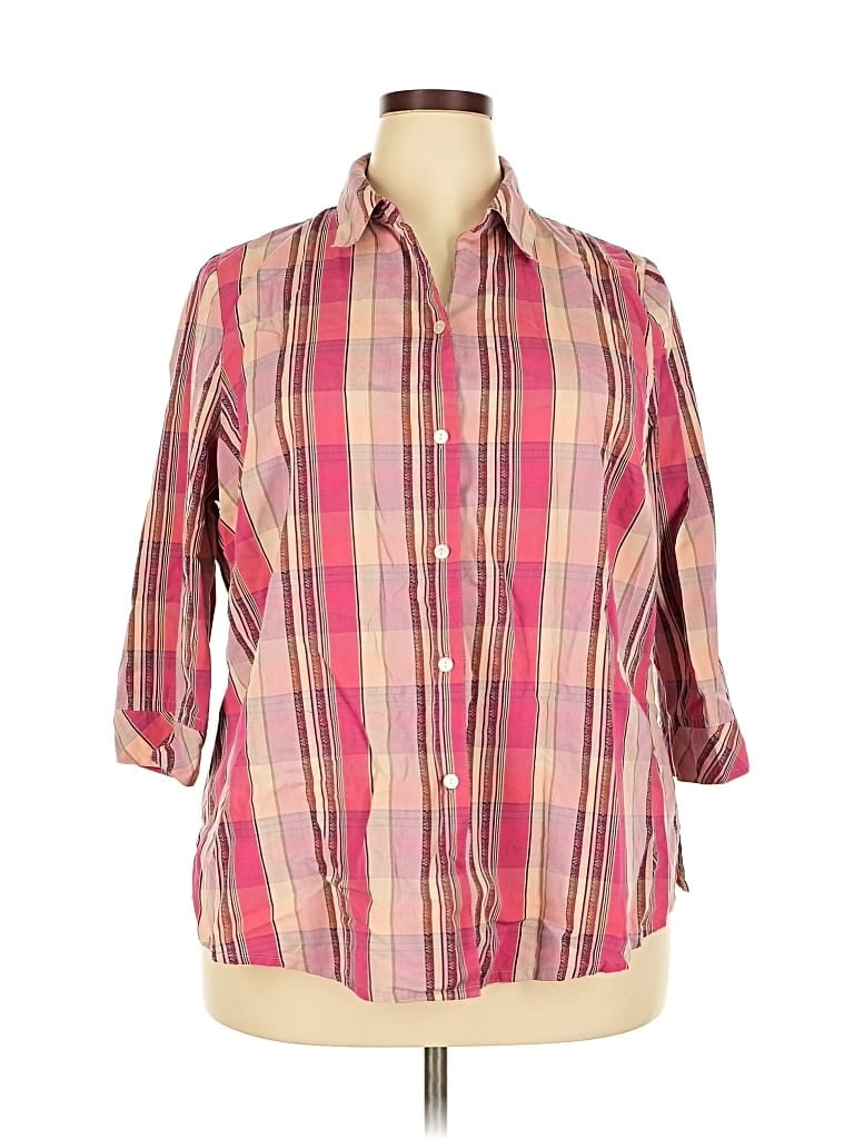 Pre-owned Alia 3/4 Sleeve Button Down Shirt In Pink