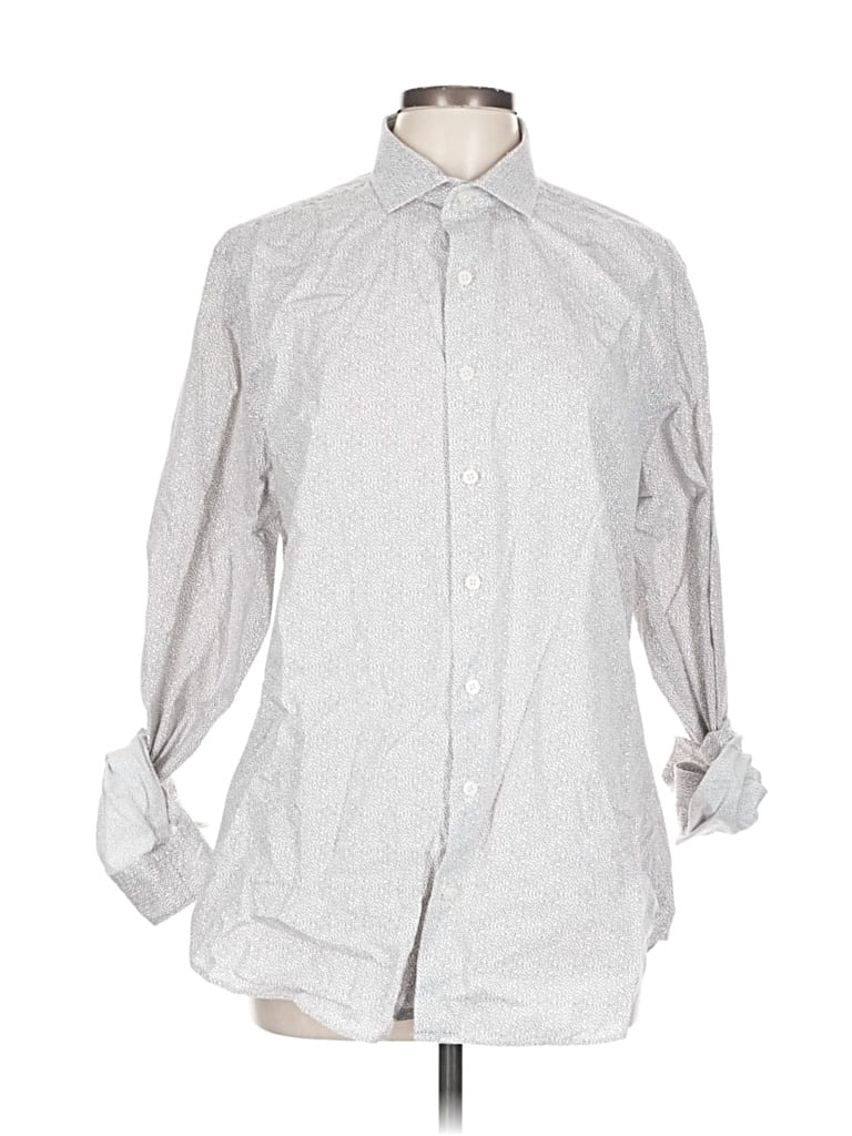 Pre-owned Express Long Sleeve Button Down Shirt In Gray