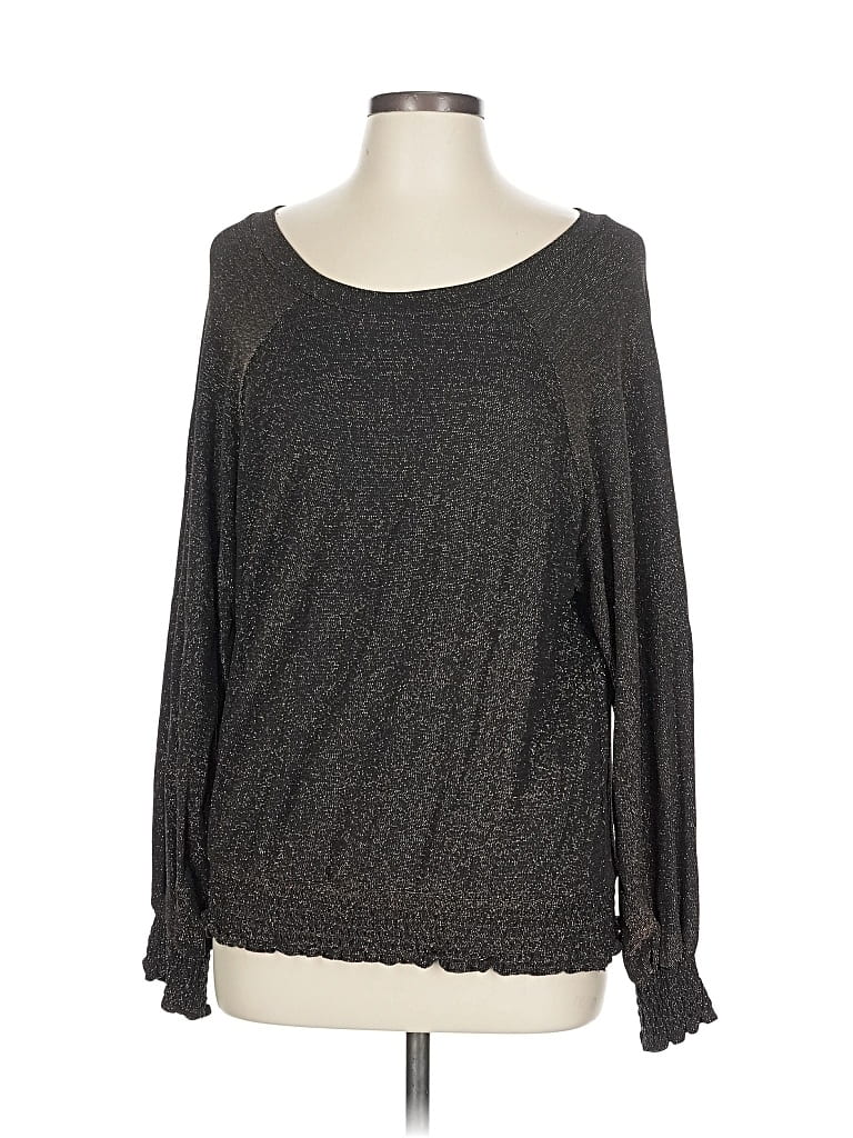 Pre-owned Allison Joy Long Sleeve Top Gray Boatneck Tops