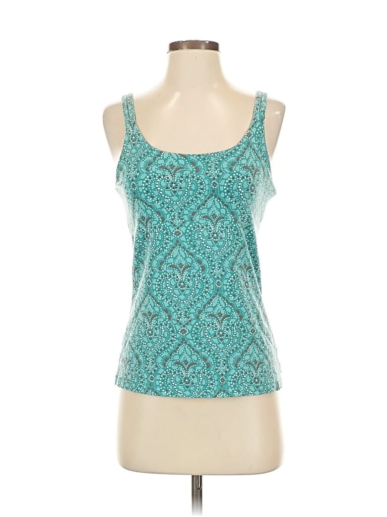 Pre-owned Sjb Active By St. John's Bay Tank Top Teal Sweetheart Neckline Tops In Blue