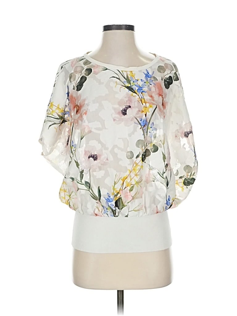 Pre-owned Ted Baker 3/4 Sleeve Blouse In White