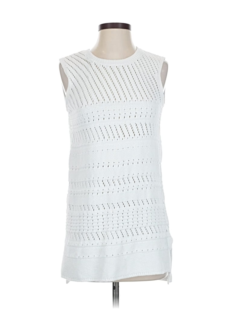 Pre-owned Jjill Sweater Vest In White