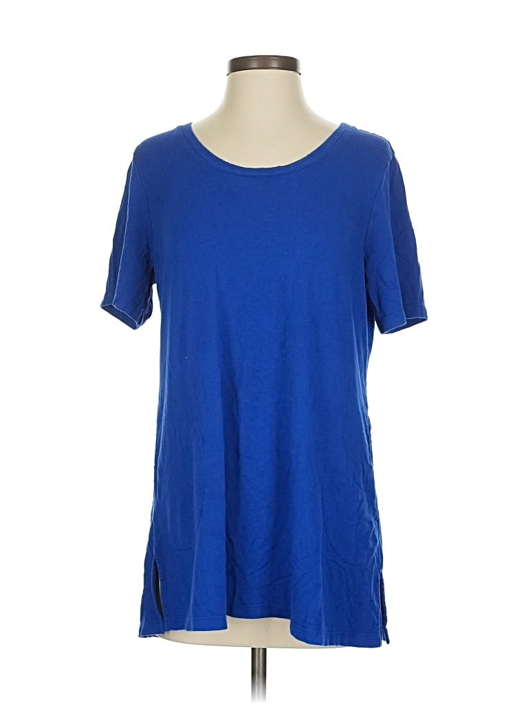 Pre-owned Susan Graver Short Sleeve T-shirt In Blue
