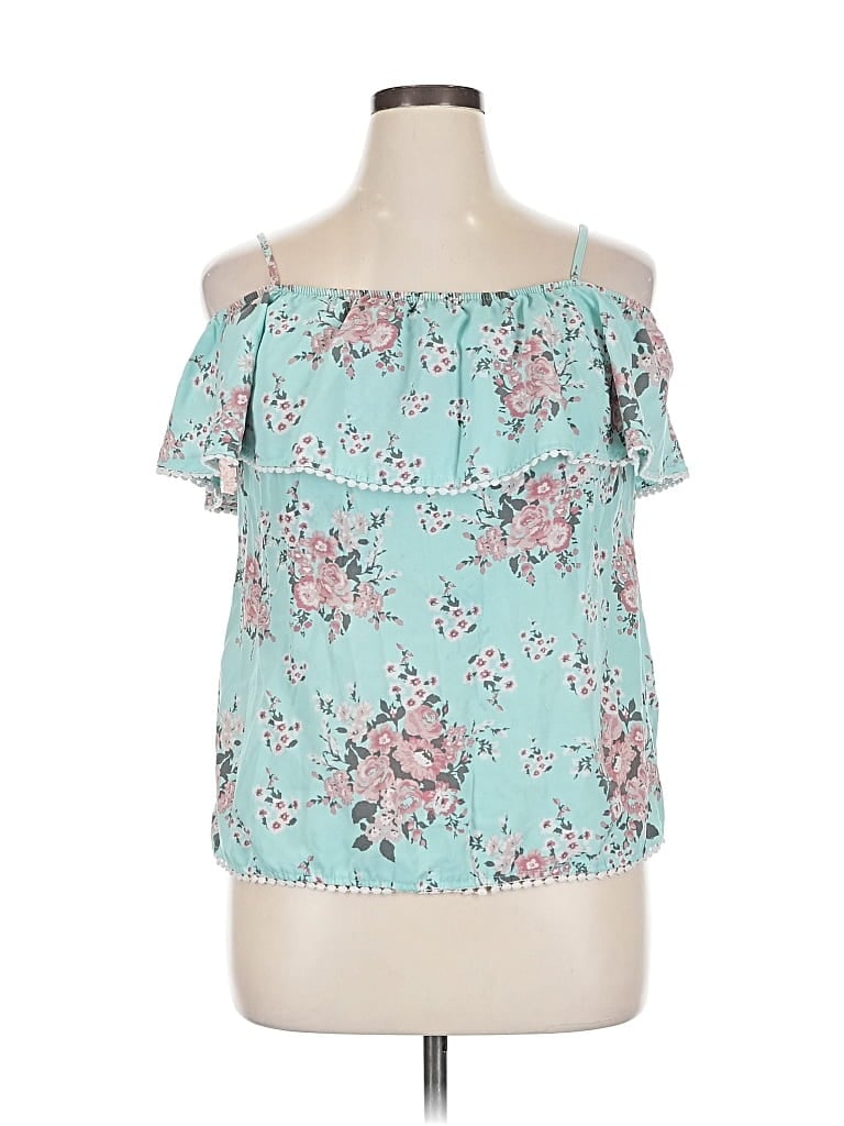 Pre-owned Walmart Sleeveless Blouse In Blue