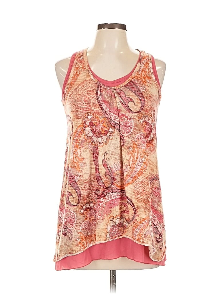 Pre-owned Cha Cha Vente Sleeveless Top Orange Halter Neckline Tops