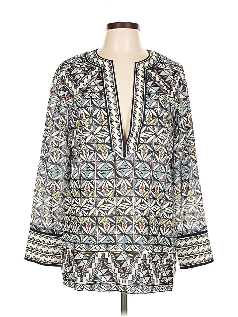 Pre-owned Tory Burch Long Sleeve Blouse In Blue