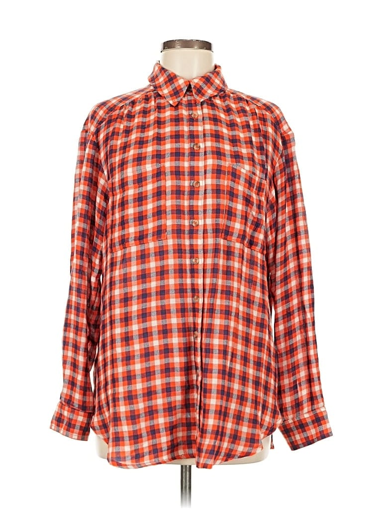 Click to view more detailed imagery on our partner's website Pre-owned Pilcro Long Sleeve Button Down Shirt In Orange