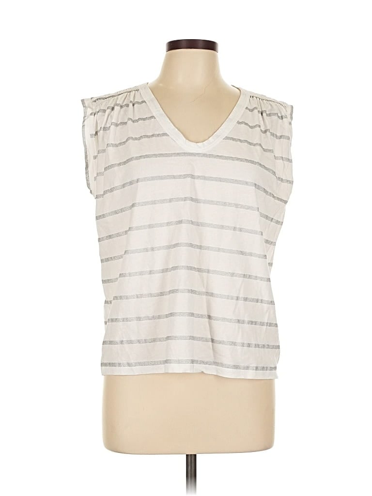 Pre-owned Ann Taylor Loft Sleeveless T-shirt In Silver