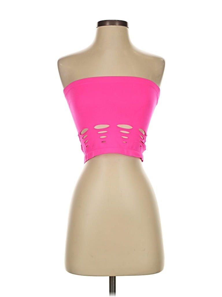 ANWND Pre-owned Sleeveless Top Pink Strapless Neckline Tops