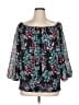 Colleen Lopez 100% Polyester Floral Black 3/4 Sleeve Blouse Size 1X - photo 1
