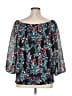 Colleen Lopez 100% Polyester Floral Black 3/4 Sleeve Blouse Size 1X - photo 2