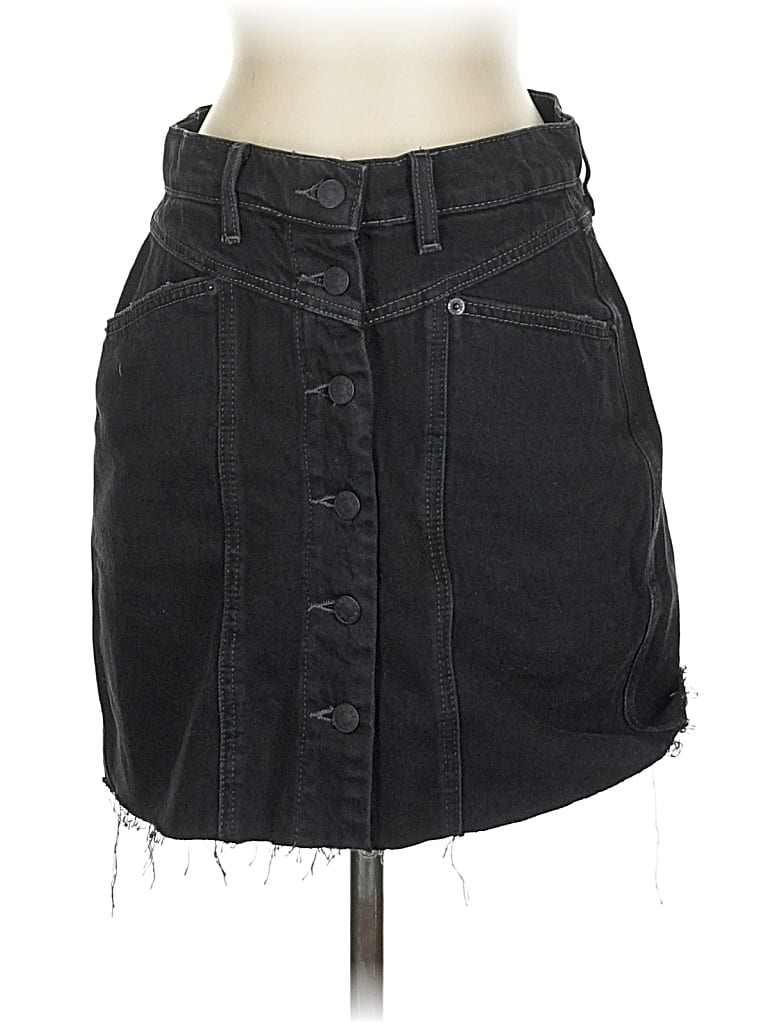 Pre-owned Rails Denim Skirt In Black