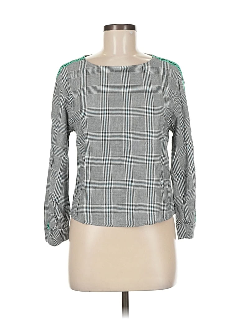 Pre-owned Seven Sisters Long Sleeve Blouse In Green