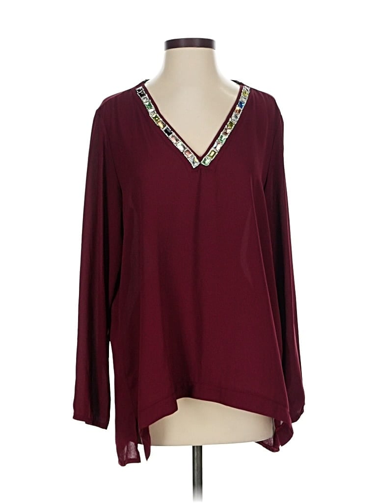 CASTING Pre-owned Long Sleeve Blouse In Burgundy