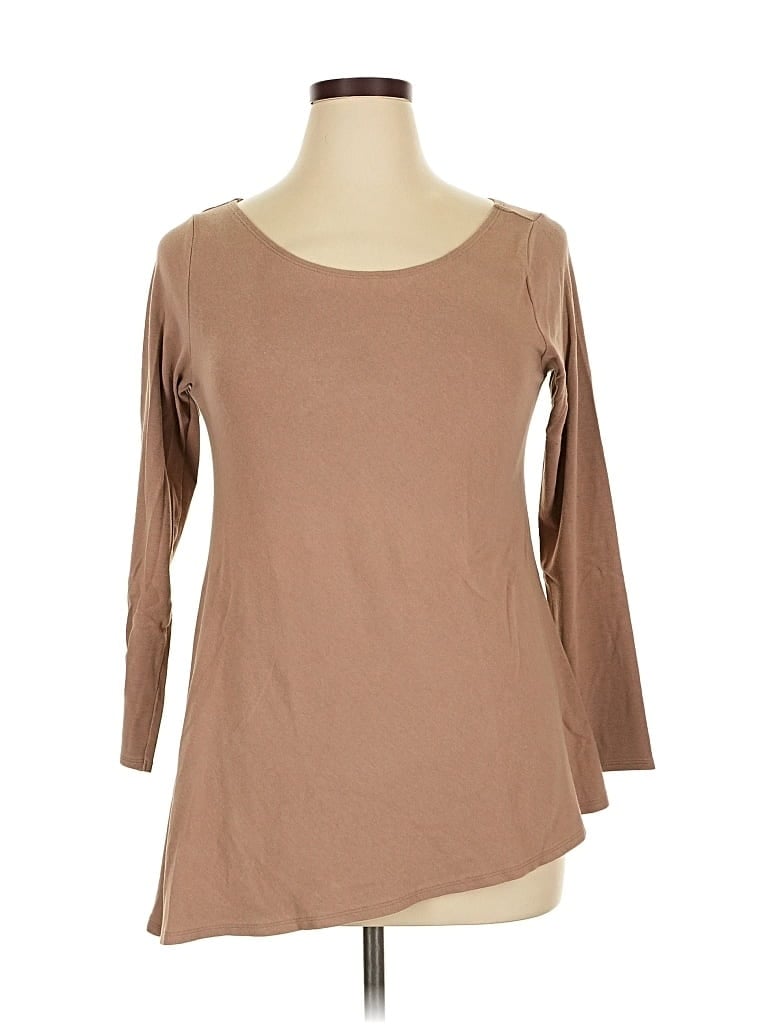 Click to view more detailed imagery on our partner's website Pre-owned Joan Vass 3/4 Sleeve T-shirt In Brown