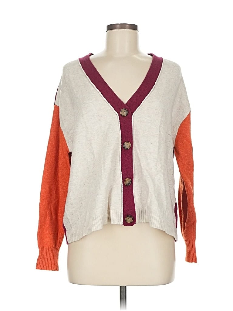 Pre-owned Ann Taylor Loft Cardigan Sweater In Orange