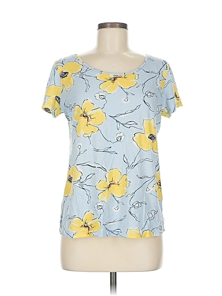 Pre-owned Ann Taylor Factory Short Sleeve T-shirt In Blue