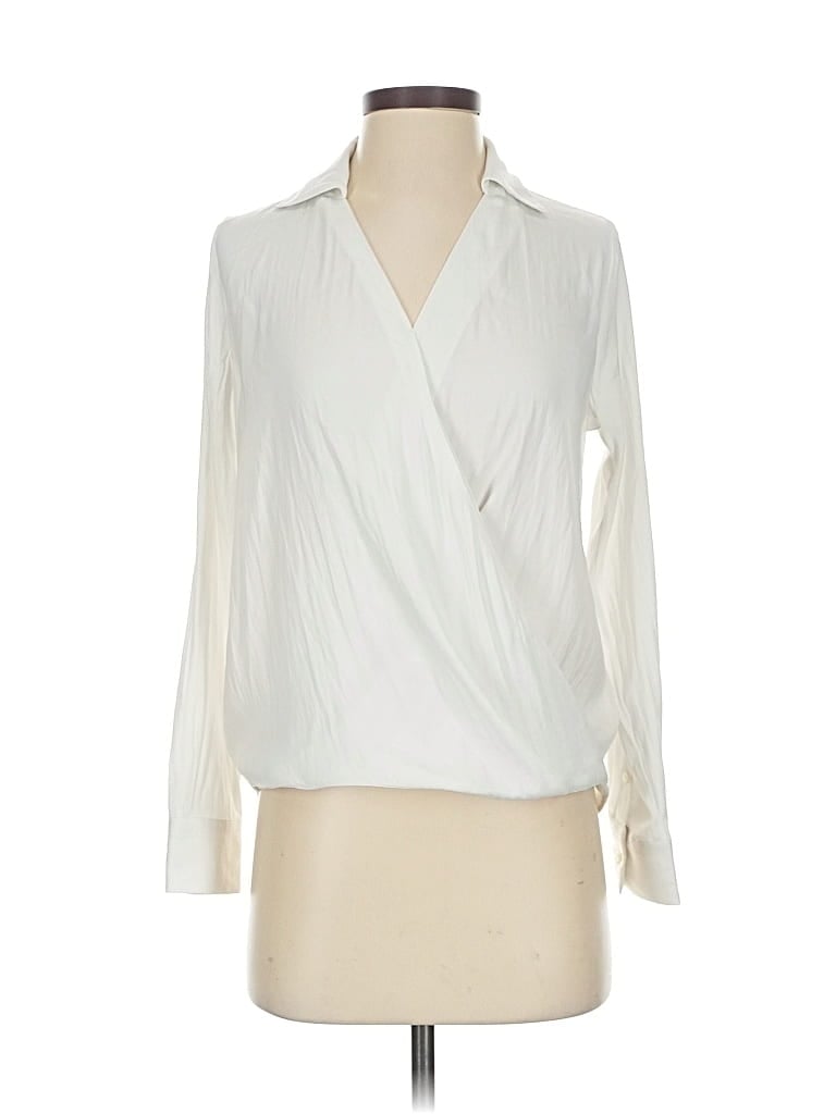 Pre-owned Banana Republic Long Sleeve Blouse In White