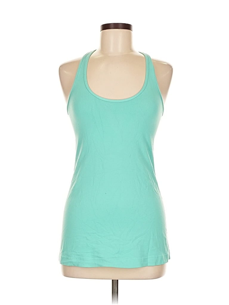 Pre-owned Lululemon Athletica Tank Top Teal Halter Neckline Tops In Blue