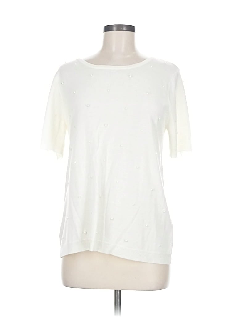 Pre-owned Preston & York Cardigan Sweater In White