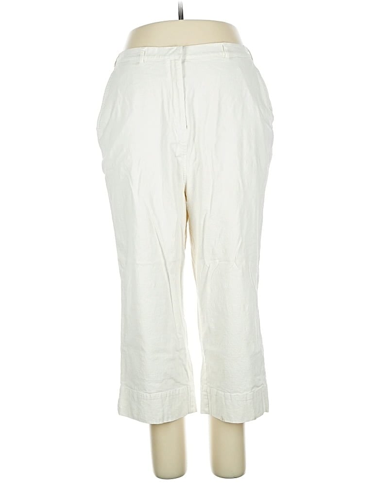 Pre-owned Denim & Co Linen Pants In White