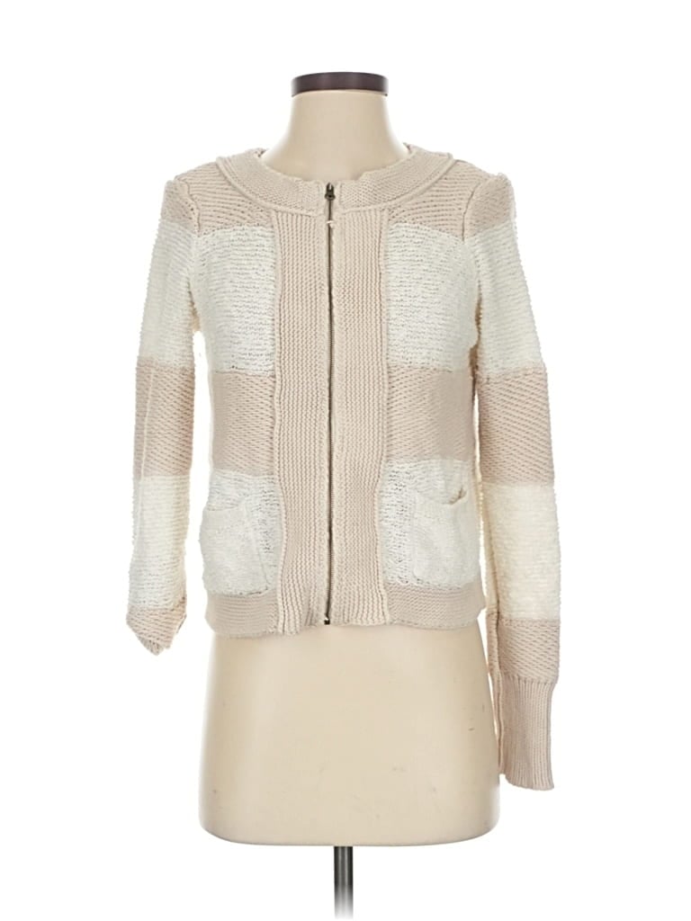 Pre-owned Ann Taylor Loft Cardigan Sweater In White