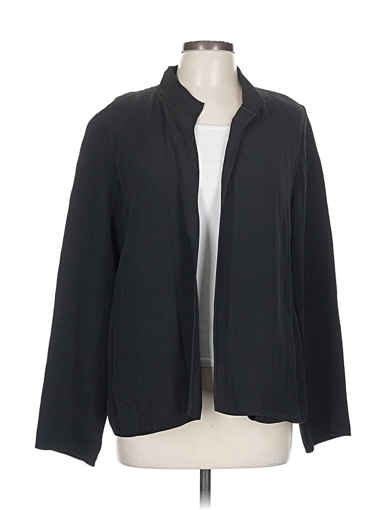 Pre-owned Eileen Fisher Blazer Jacket In Black