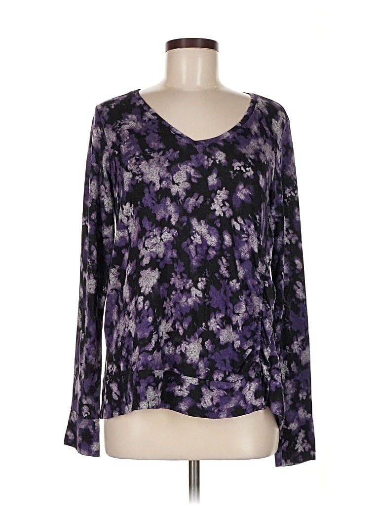 Pre-owned Simply Vera Vera Wang Long Sleeve Blouse In Purple