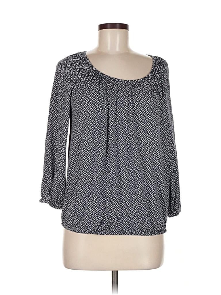 Pre-owned Michael Michael Kors 3/4 Sleeve Blouse In Gray